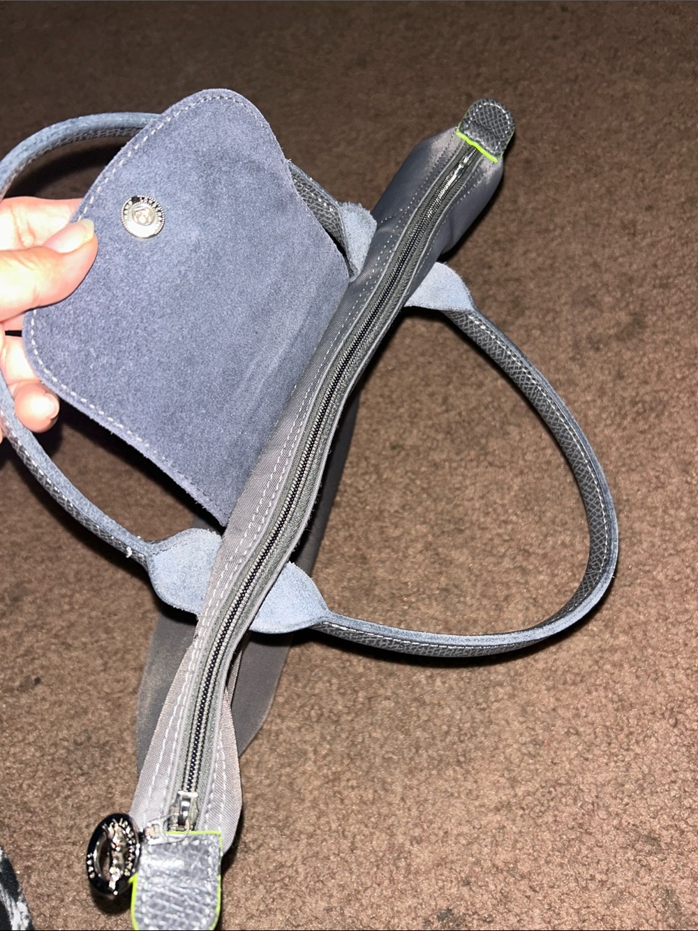 Longchamp Le Pliage Gray Small Tote Bag in Excellent Condition - Picture 11 of 11